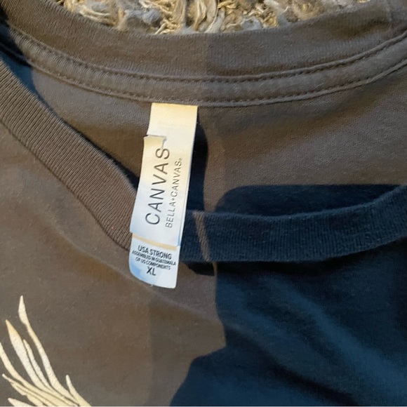 Oversize Graphic Tee Gray with Eagle Print - Picture 2 of 2